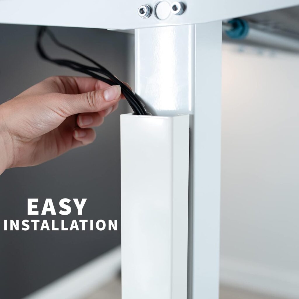 VIVO Steel Magnetic 14 inch Cable Management Channel for Under Desk Leg No Drill Cord Organizer