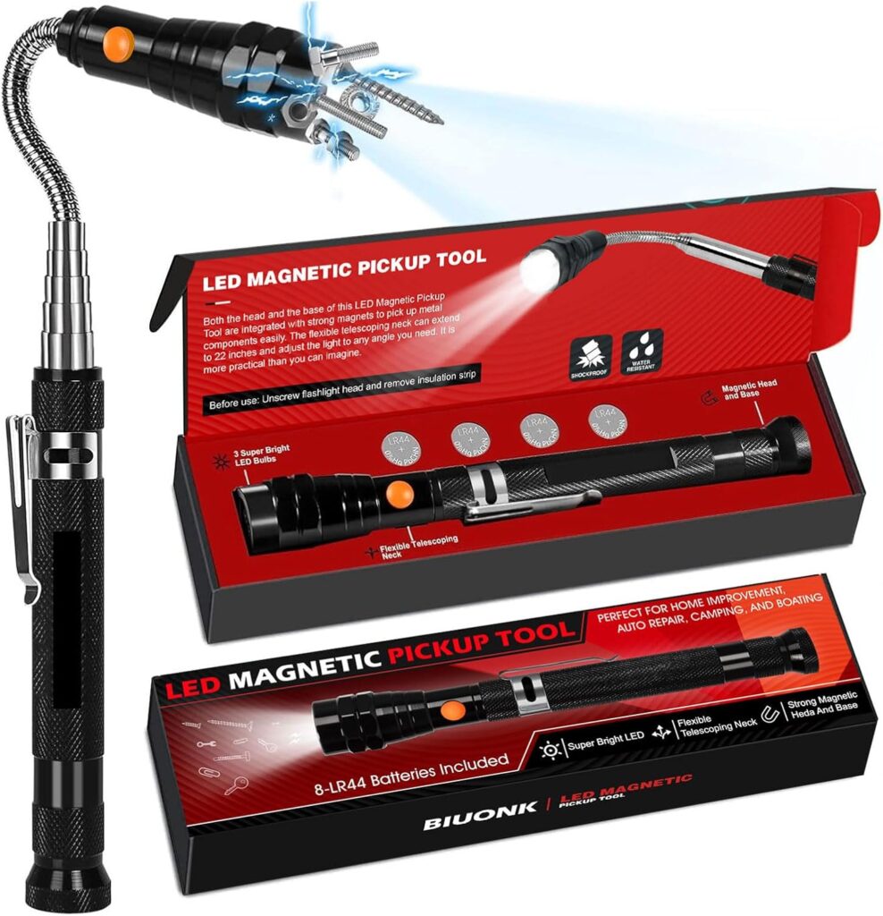 everyday smart devices - magnetic pickup tool with LED light