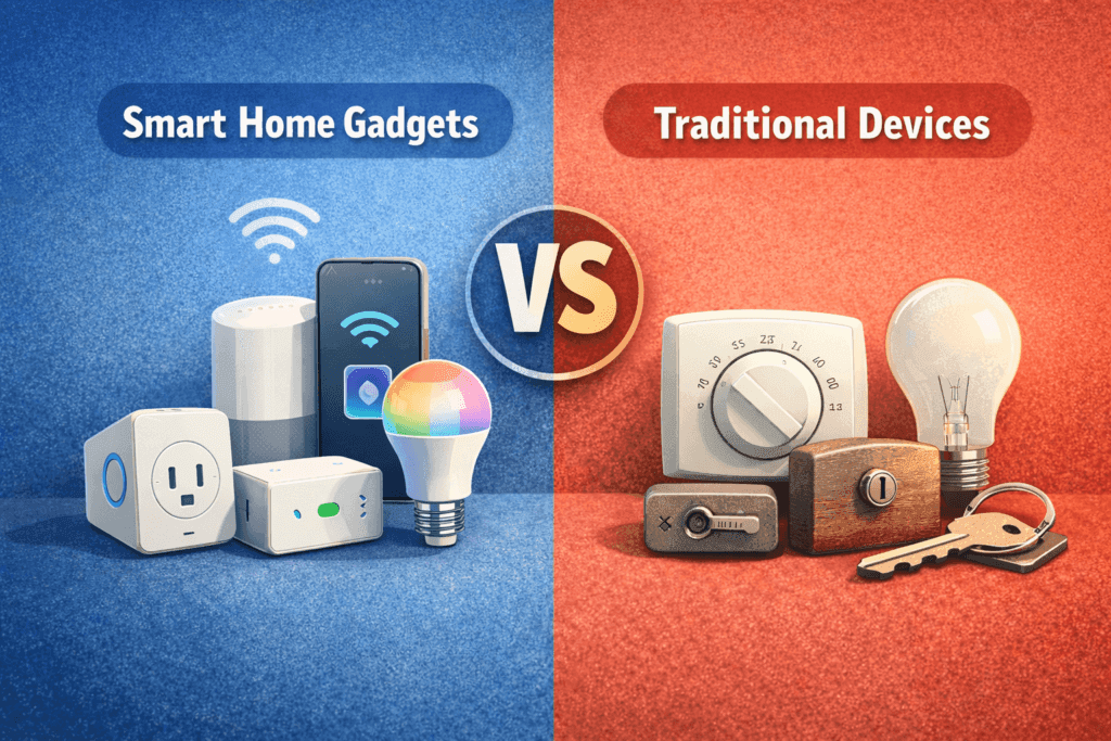 smart home gadgets vs traditional devices